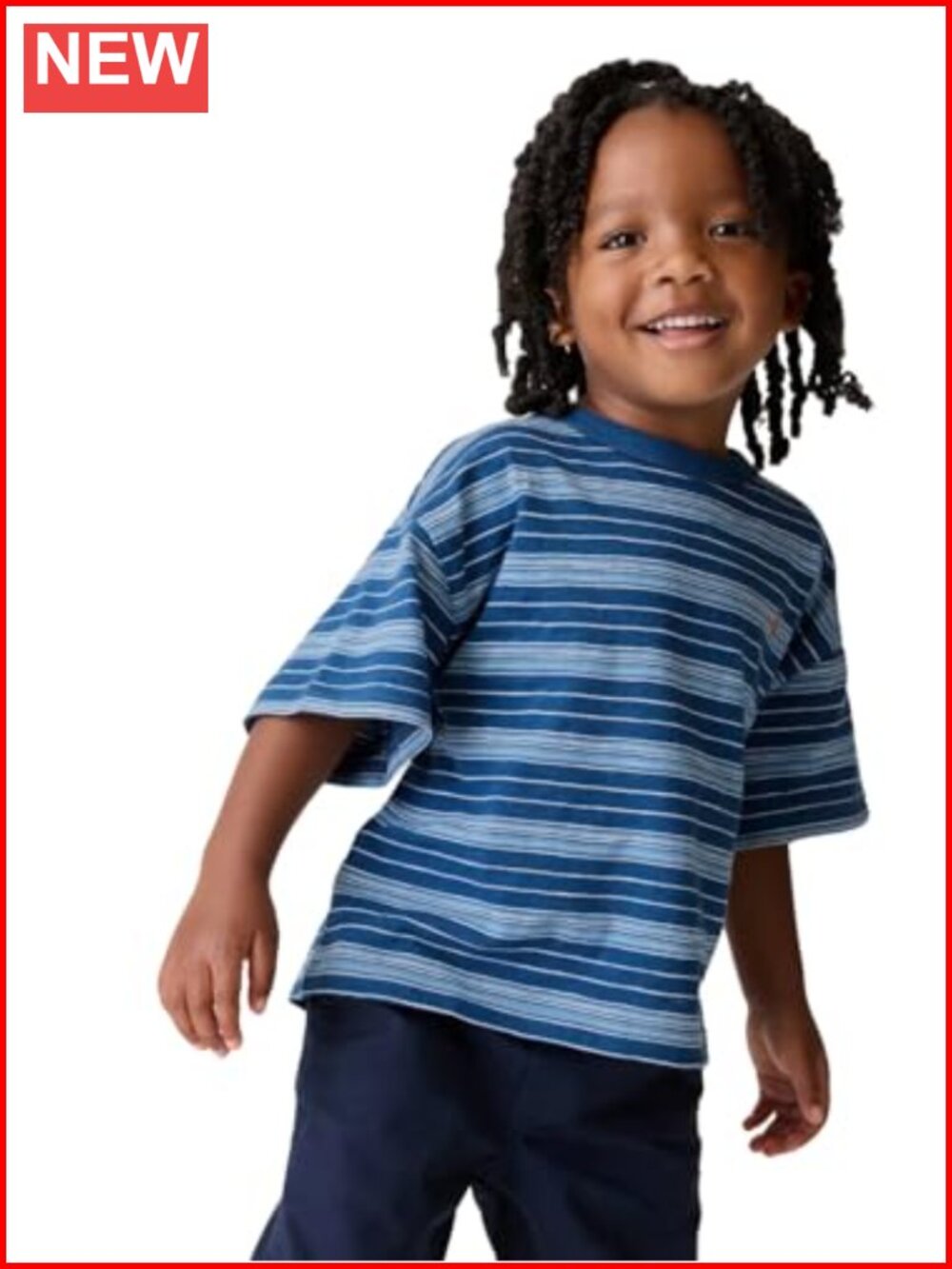 Baby Boys Short Sleeve Boxy Tee Crewneck Cotton T-Shirt